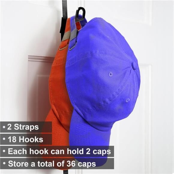Perfect Curve Hat Organizer CapRack | Over-The-Door Hat Rack and Organizer - Picture 5 of 7